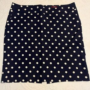 Merona Navy and White Polka Dot Mini Skirt